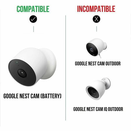 Wasserstein Premium Camera Wall Mount, for Google Nest Cam Battery, Designed for Google Nest NestPremMntWhtUS